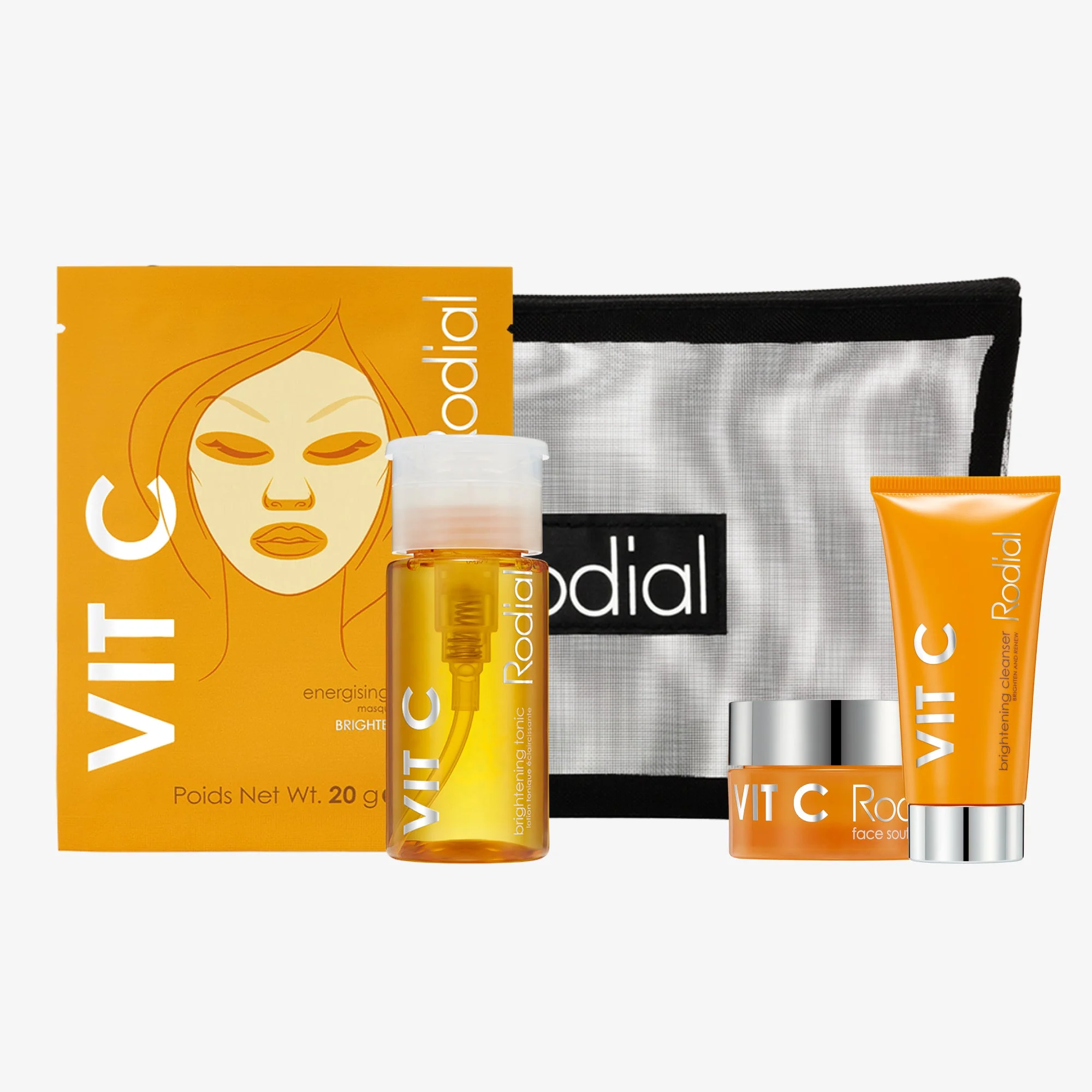 Rodial Vit C Little Luxuries Set Serum 5ml/Cleanser 20ml/Face Souffle 15ml/20 Pads   set x 40 ml