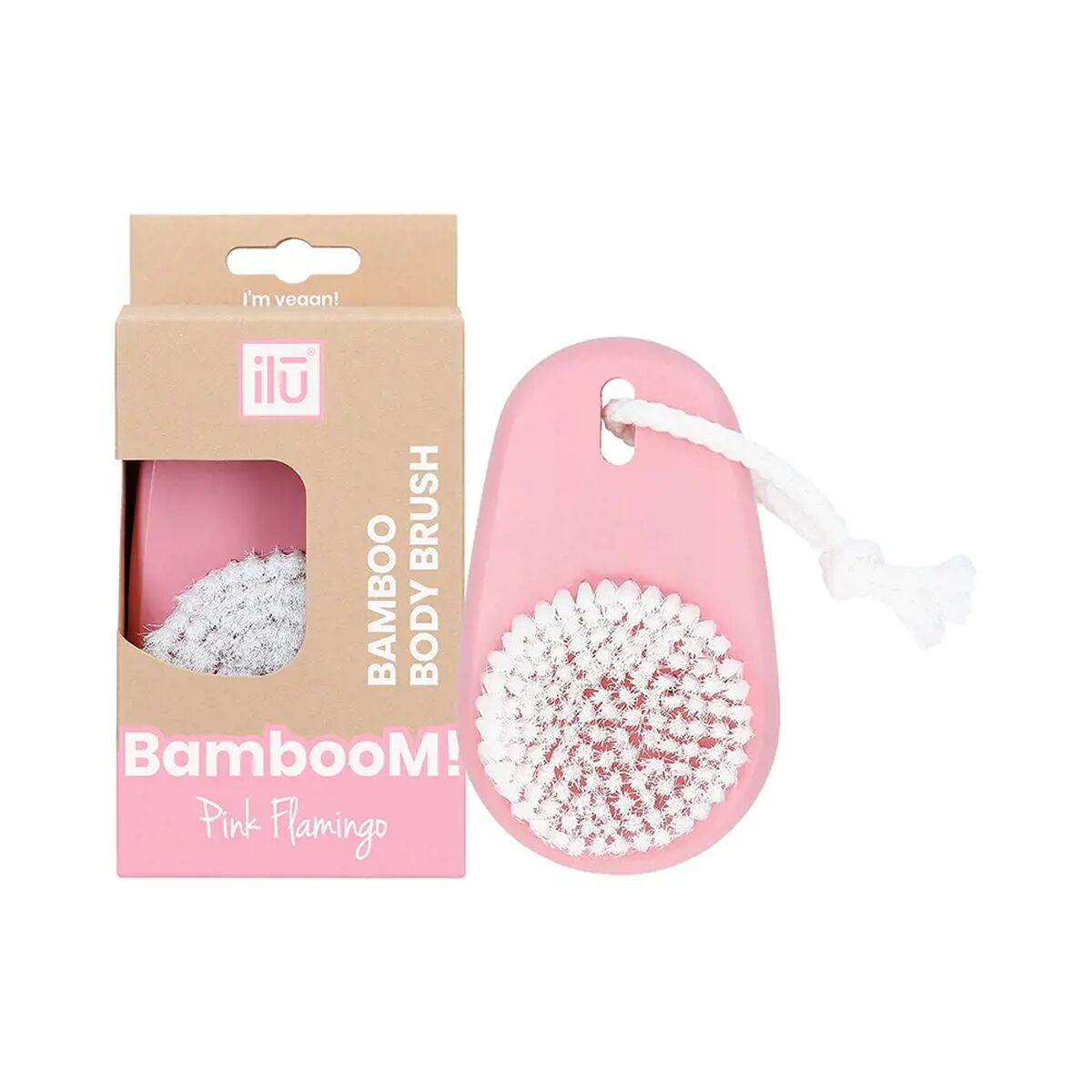 ILŪ BAMBOOM body cleansing brush #pink flamingo 1 u
