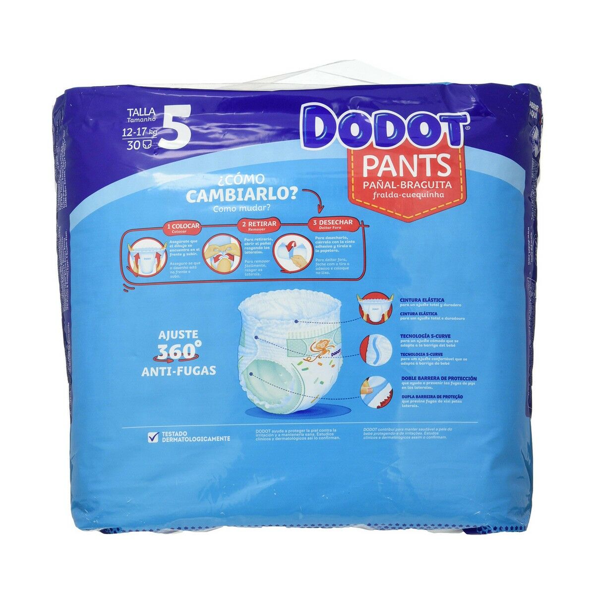 DODOT DODOT PANTS pañal-braguita T5 12-17 kg 30 u