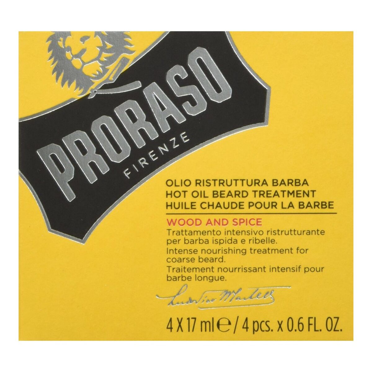 PRORASO YELLOW Θεραπεία ζεστού ελαίου γενειάδας 4 x 17 ml