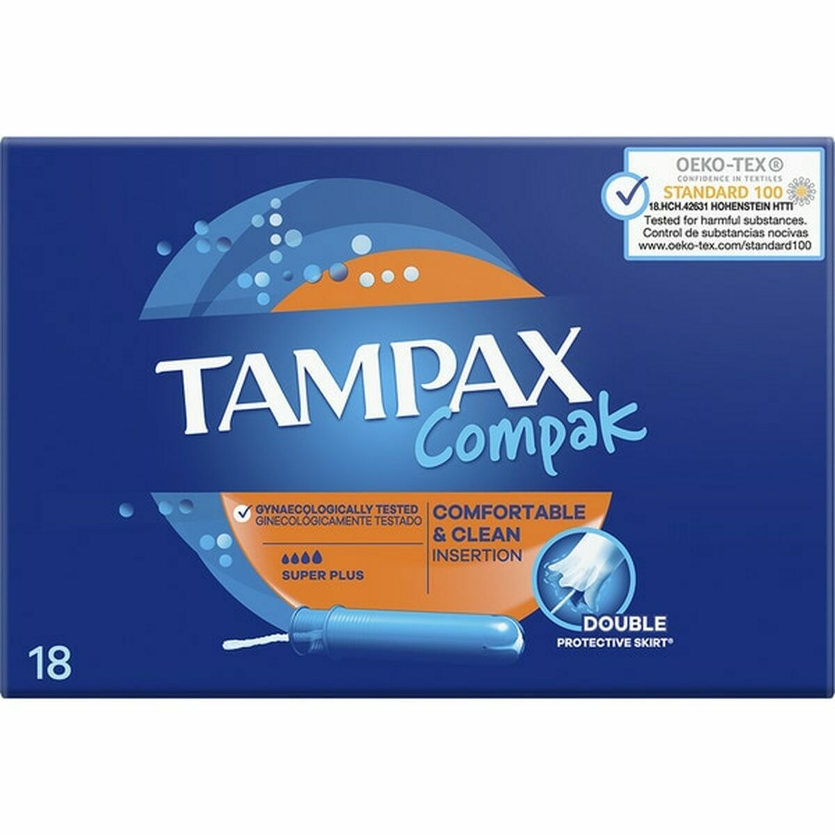 Tαμπόν Super Plus Tampax Compak Εφαρμοστής x18