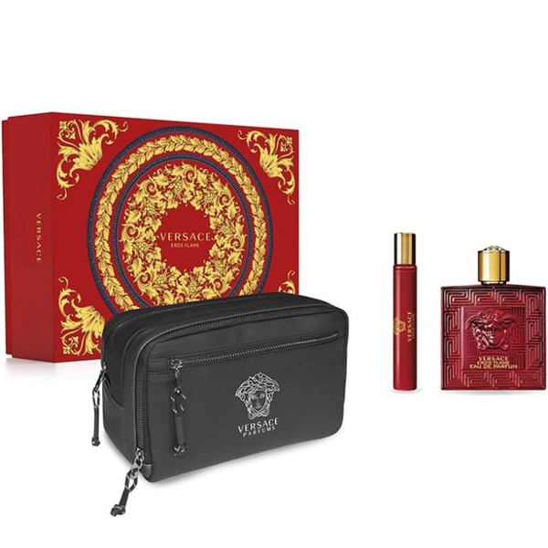 Versace Eros Flame M Set - EdP 100 ml + EdP 10 ml + pouch /2018