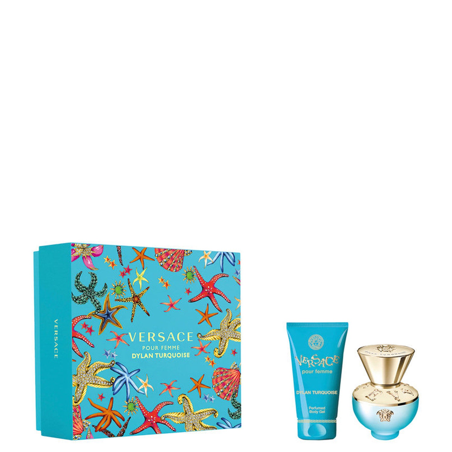 Versace Dylan Turquoise Giftset Edt Spray 30ml/Perfumed Body Gel 50ml   set x 80 ml