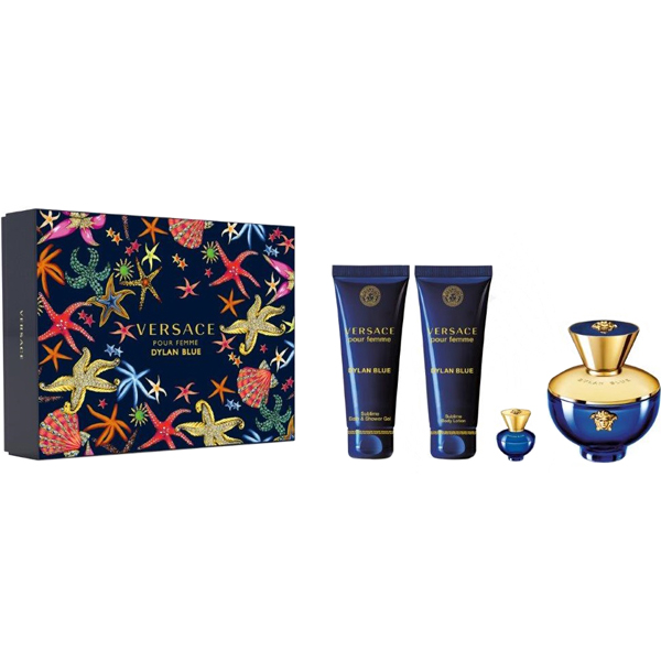 Versace Dylan Blue W Set - EdP 100 ml + b/lot 100 ml + sh/gel 100 ml +EdP 5 ml