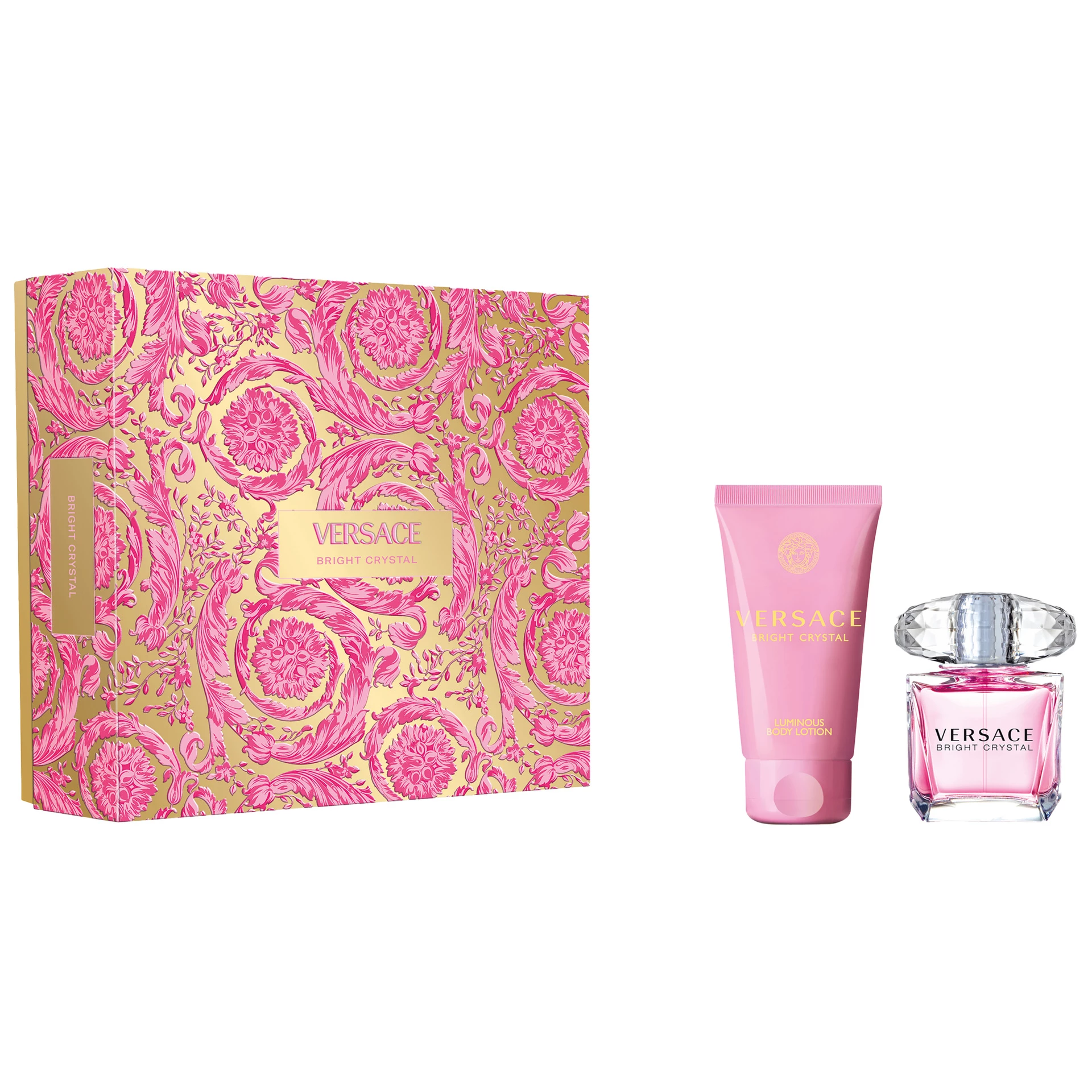 Versace Bright Crystal Giftset Edt Spray 30ml/Luminous Body Lotion 50ml   set x 80 ml