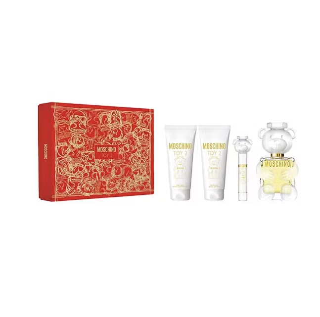 MOSCHINO TOY 2 CASE 4 pcs Eau de Parfum spray 100 ml + Shower Gel 100 ml + Body Lotion 100 ml + Eau de Parfum spray 10 ml