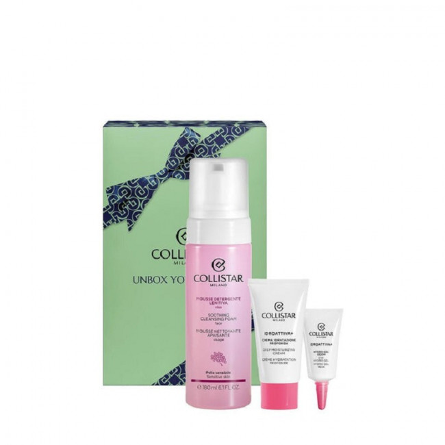 Collistar Idroattiva Set Cleansing Foam 180 ml / Hydroactive Cream 15 ml / Mini Hydro-Gel Eye Cream 5 ml   set x 210 ml