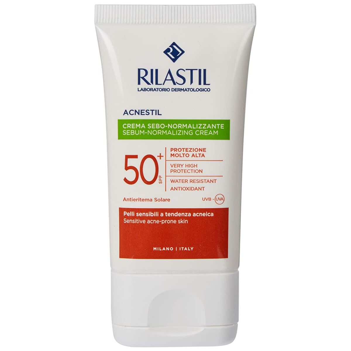 Rilastil Acnestil Αδιάβροχη Αντηλιακή Κρέμα Προσώπου SPF50 40ml