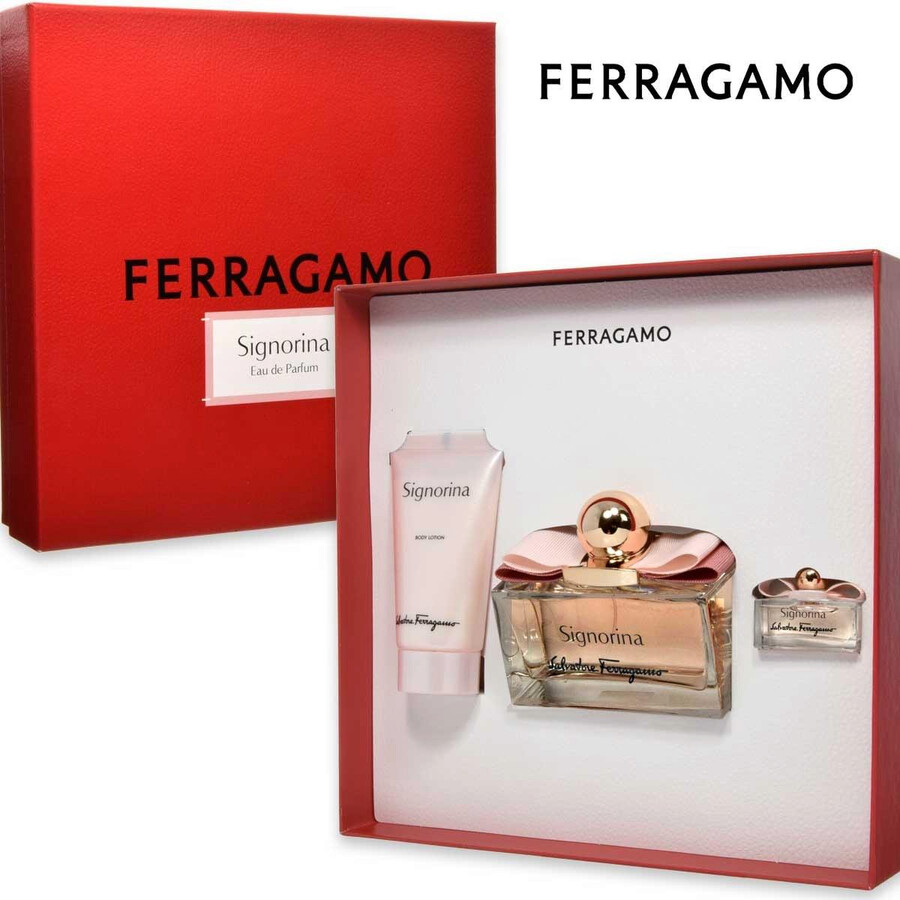 Salvatore Ferragamo Signorina W Set - EdP 100 ml + b/lot 50 ml + EdP 5 ml