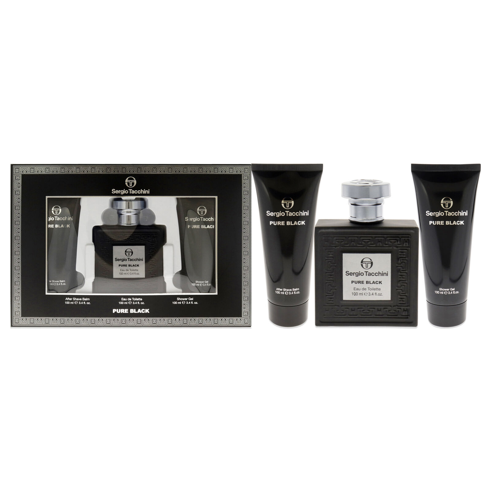 SERGIO TACCHINI Pure Black Set - EDT (100ml) + After Shave Balm (100ml) + Shower Gel (100ml)
