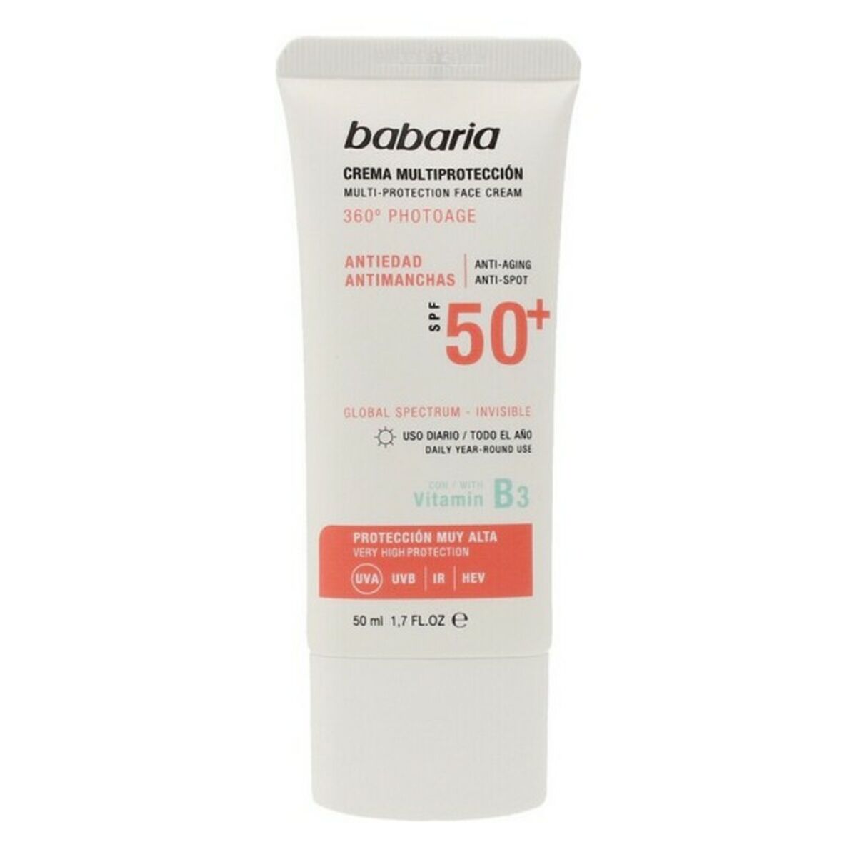 Babaria Multi-Protection Αντηλιακή Κρέμα Προσώπου SPF50 50ml