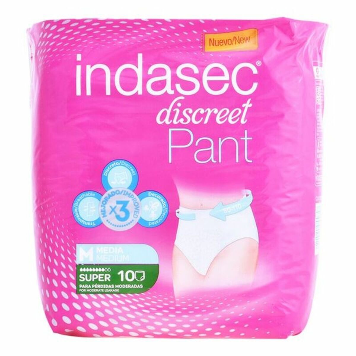 Indasec Pant Super Talla Mediana 10τμχ