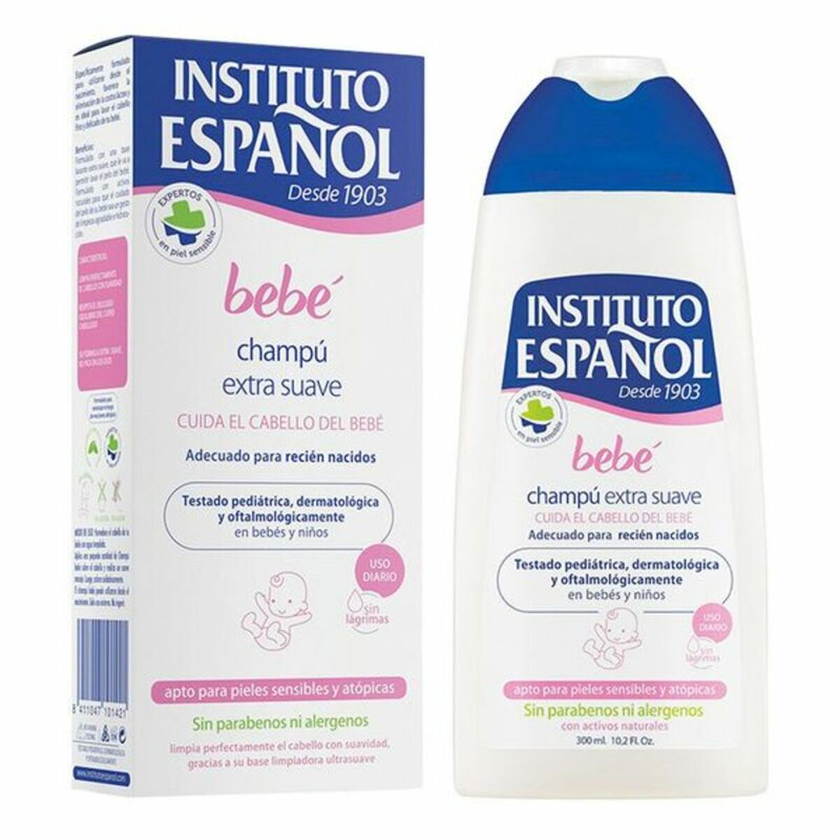 Instituto Español Baby Shampoo Extra Soft Newborn Sensitive Skin Without Allergens 300ml