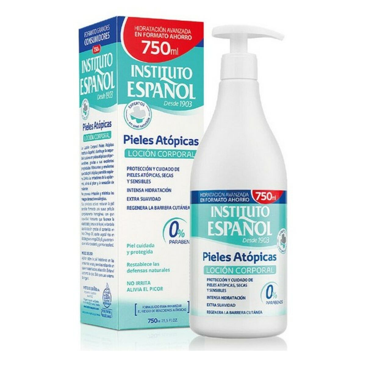 Instituto Espanol Atopic Skin Ενυδατική Lotion Σώματος με Άρωμα Καρύδα για Ευαίσθητες Επιδερμίδες 750ml