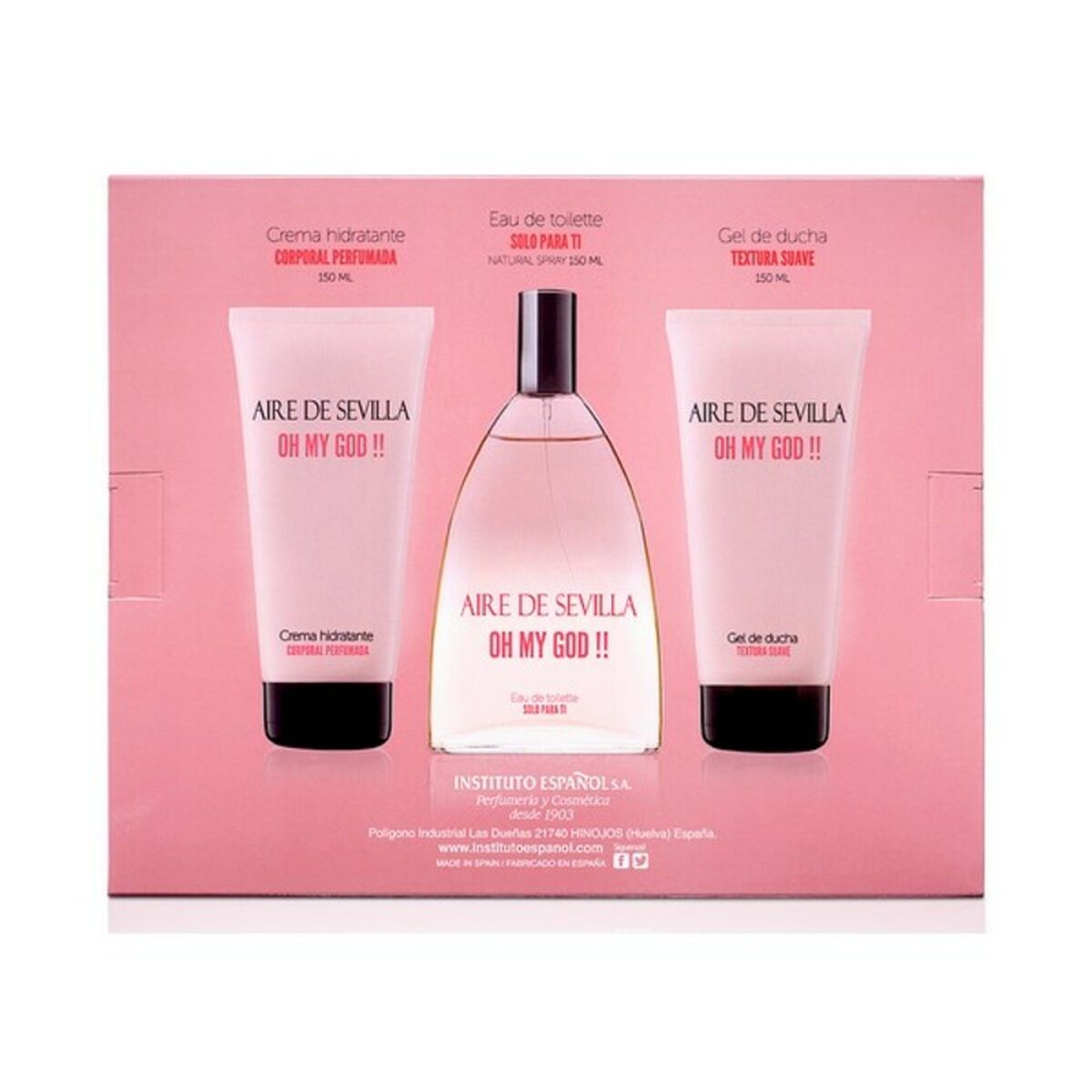 AIRE SEVILLA AIRE DE SEVILLA OH MY GOD set  Eau De Toilette Spray 150ml  Shower Gel 150ml  Body Lotion 150ml