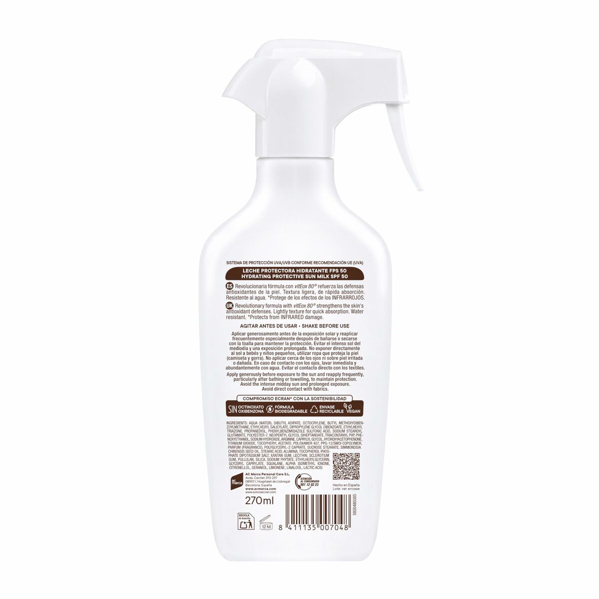ECRAN ECRAN SUNNIQUE protective milk SPF50 spray gun 270 ml
