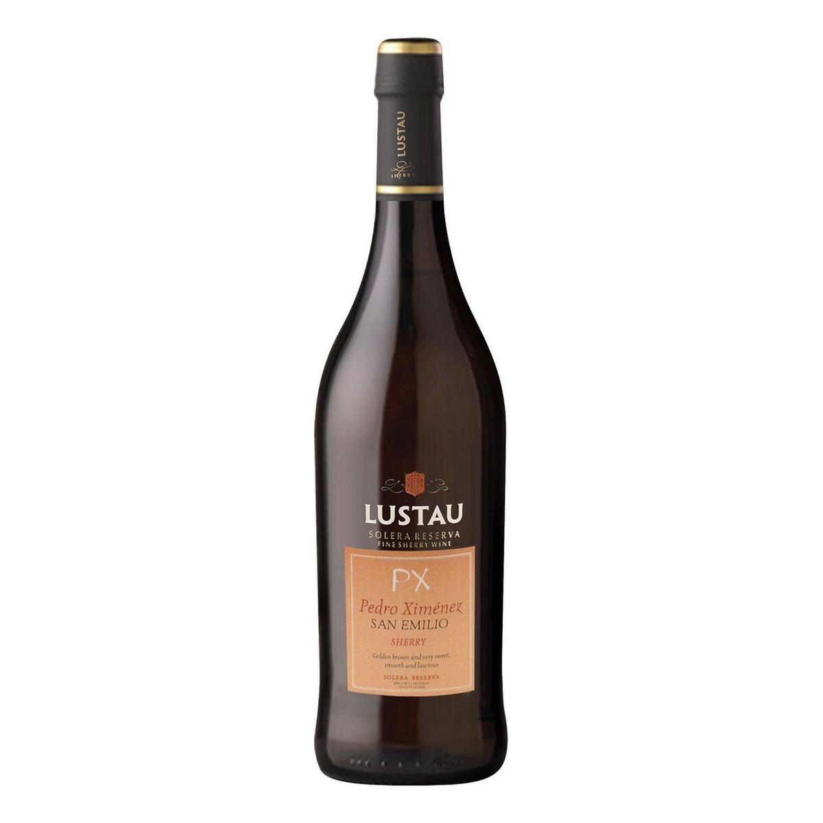 Pedro Ximenez Sherry from Lustau with the name "San Emilio" in a 75 cl bottle.