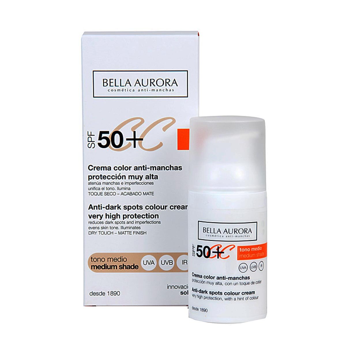 Bella Aurora Cream Color CC SPF50 + Anti-Stain 30 ml