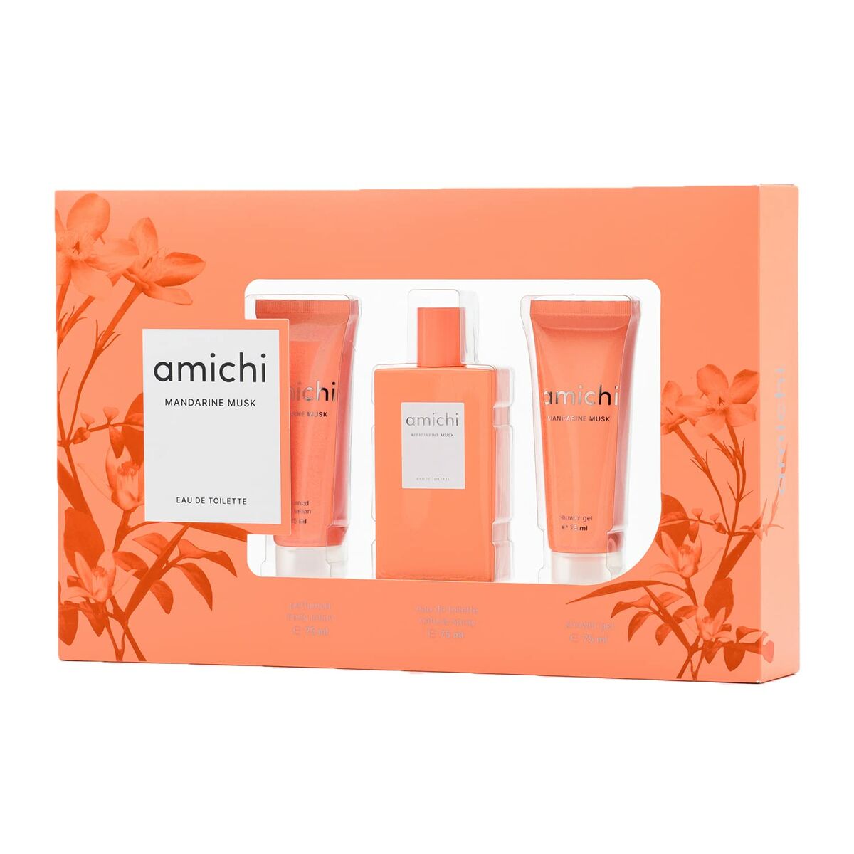 Σετ Γυναικείο Άρωμα Amichi Mandarine Musk 3 Τεμάχια Eau de Toilette vaporizador 75 ml + gel ducha 75 ml + body milk 75 ml