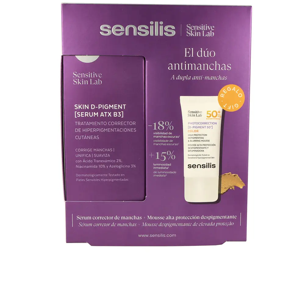 SENSILIS SKIN D-PIGMENT [SERUM ATX B3] CASE 2 pcs Facial serum 30 ml + Sunscreen SPF50+ 15 ml