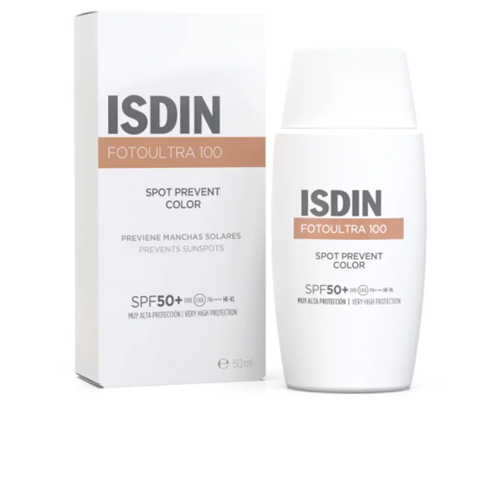 ISDIN FOTO ULTRA 100 tinted facial sunscreen prevents sun spots SPF50+ 50 ml