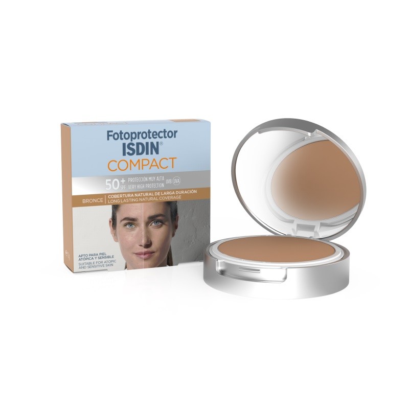 ISDIN COMPACT BRONZE SUNSCREEN WITH LONG-LASTING NATURAL COVERAGE SPF 50 #MEDIUM 10g