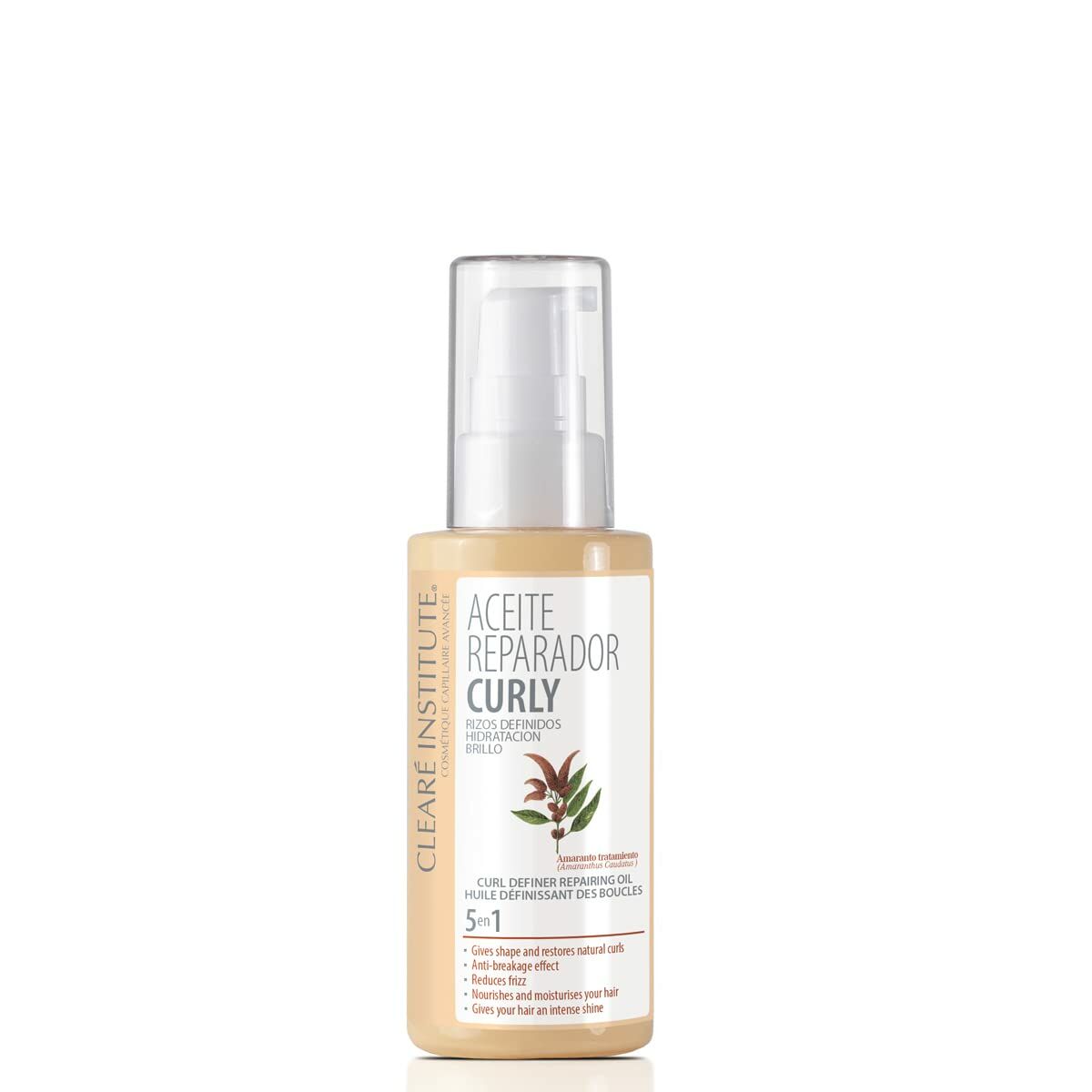 CLEARÉ INSTITUTE ACEITE REPARADOR CURLY rizos definidos hidratación brillo 50 ml