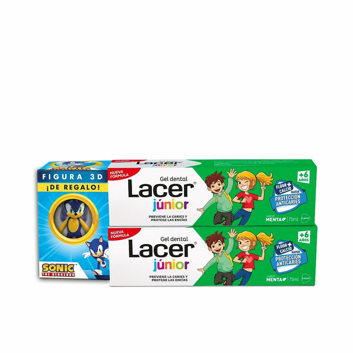 LACER JUNIOR duo mint dental gel + gift 2 x 75 ml 2 u