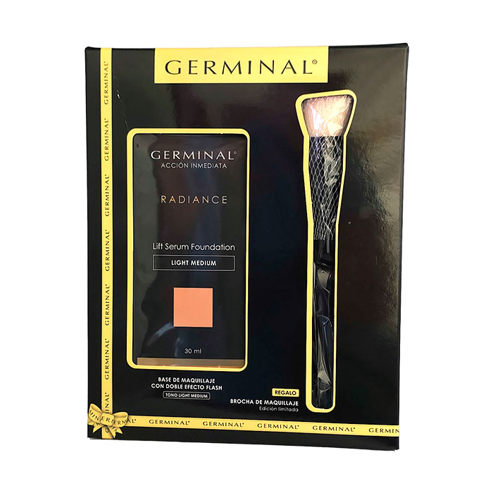 GERMINAL Instant Action Radiance Foundation Set of 2 Light Medium Foundation 30ml + Brush 1 unit