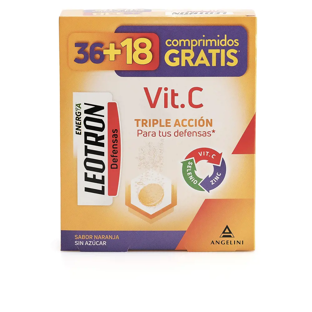 LEOTRON VITAMIN C αναβράζοντα δισκία τριπλής δράσης 36 + 18 as a gift #Orange 54 u