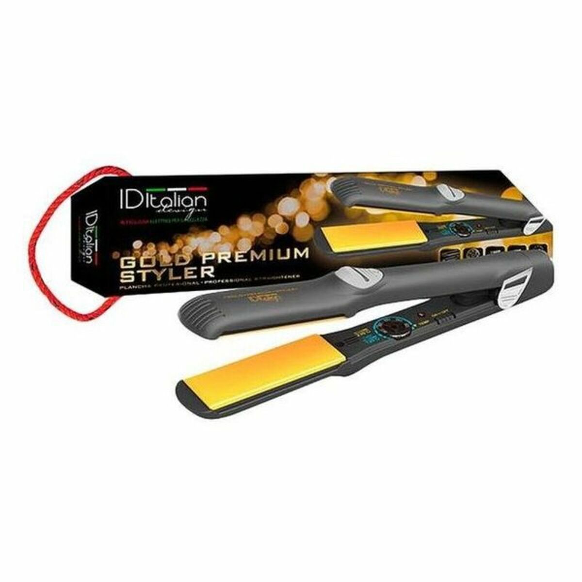 ID Italian Styler Πρέσα Μαλλιών με Κεραμικές Πλάκες 65W Gold Premium