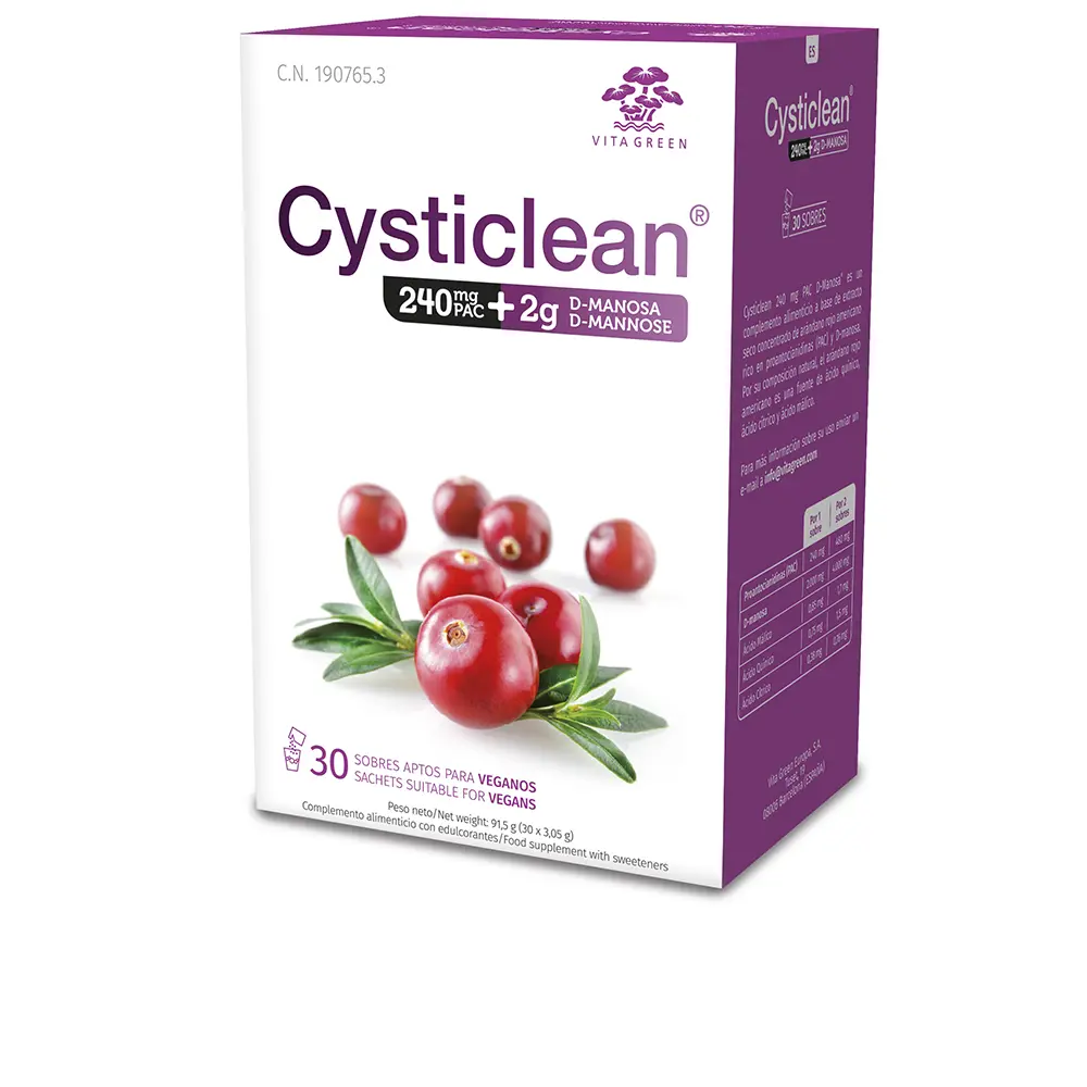 CYSTICLEAN CYSTICLEAN D-MANNOSE with 240mg PAC and Cranberry sachets 30 units