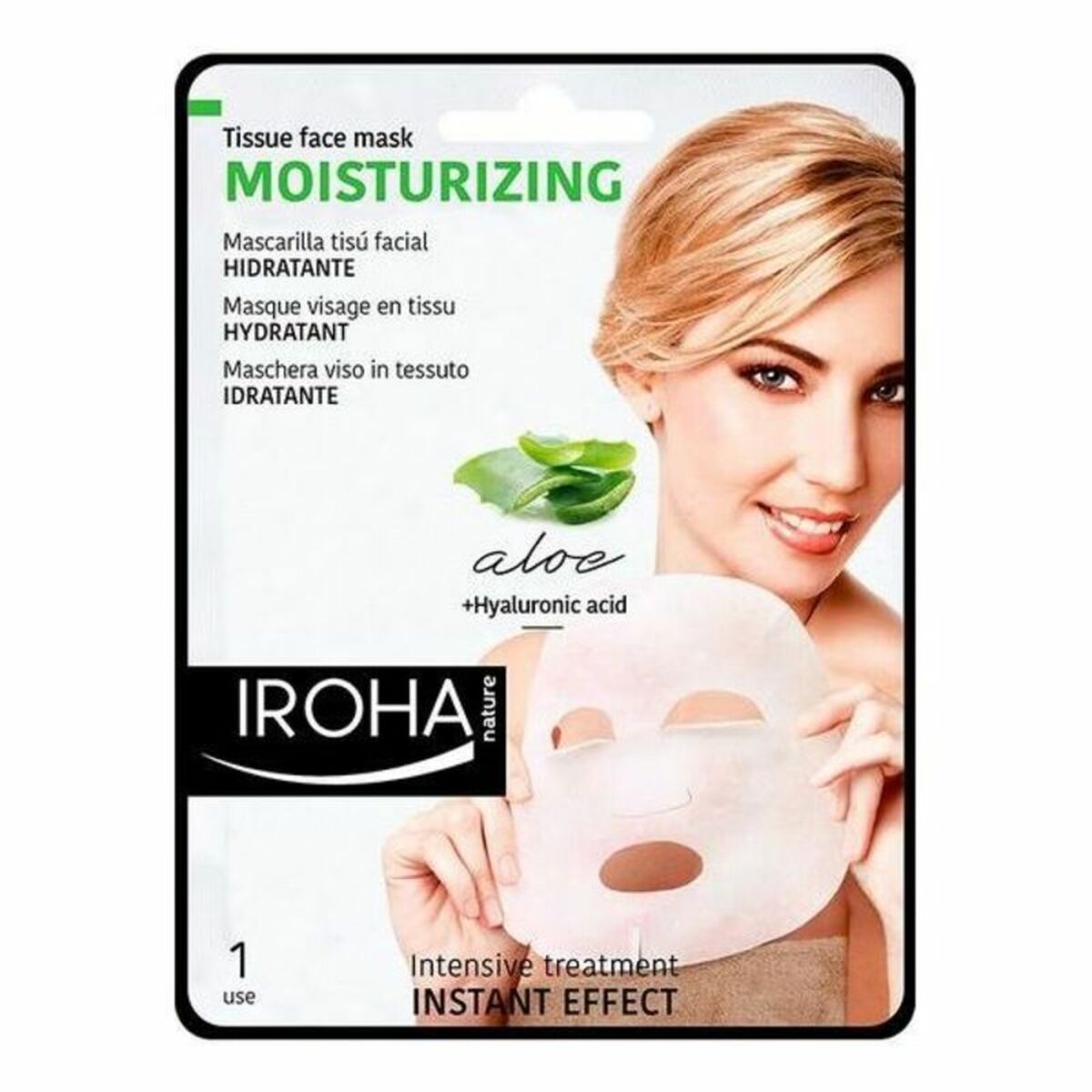 IROHA TISSUE MASK moisturizing aloe + green tea + ginseng + HA