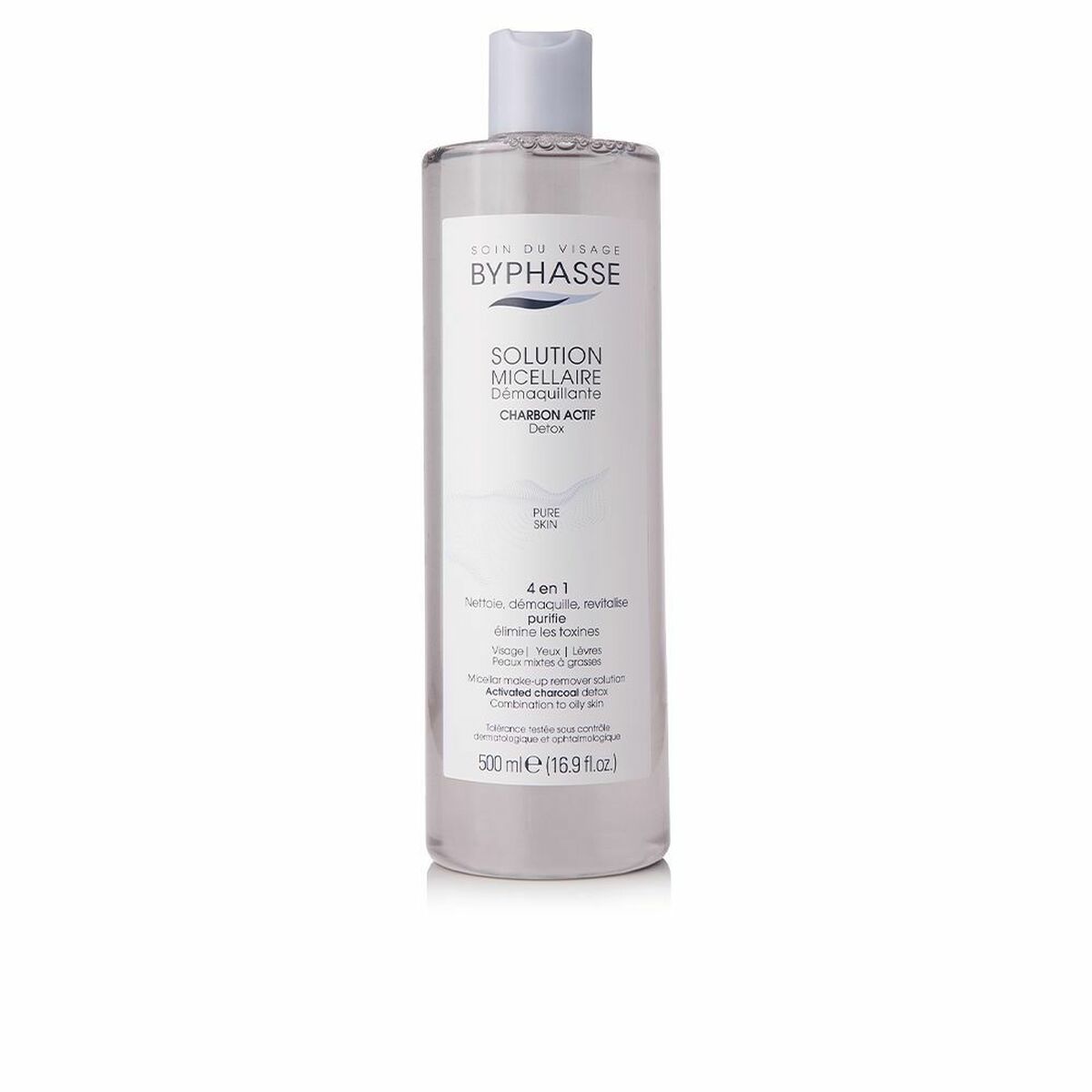 BYPHASSE SOLUCIÓN MICELAR desmaquillante con carbón activo 500 ml