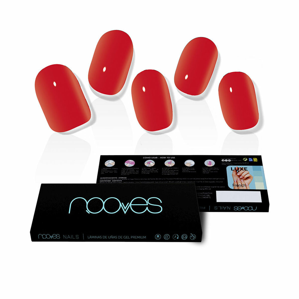 NOOVES GEL NAIL FILM crimson red premium luxe solid #red 20 u