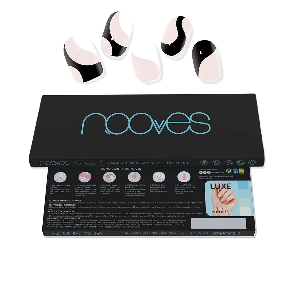 NOOVES Premium Glam GEL NAIL SHEETS #white cow 20 u