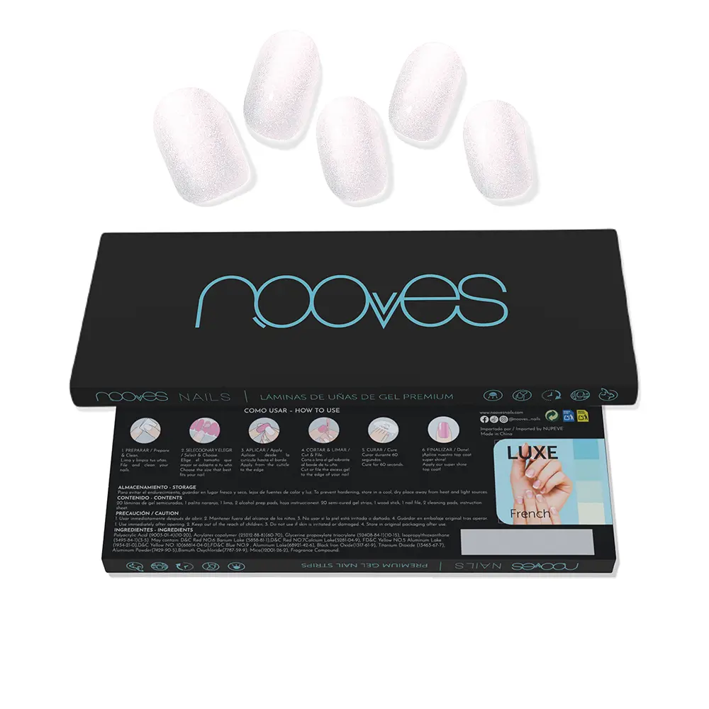 NOOVES Premium Perlé GEL NAIL SHEETS luxe cat #pearl white 20 u