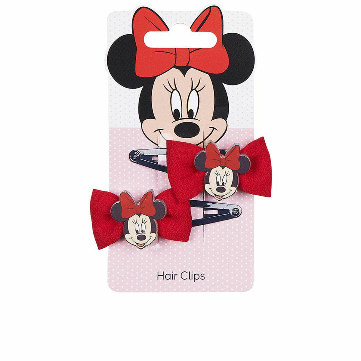 Hair Clips Minnie Mouse Κόκκινο Γραβάτα x2