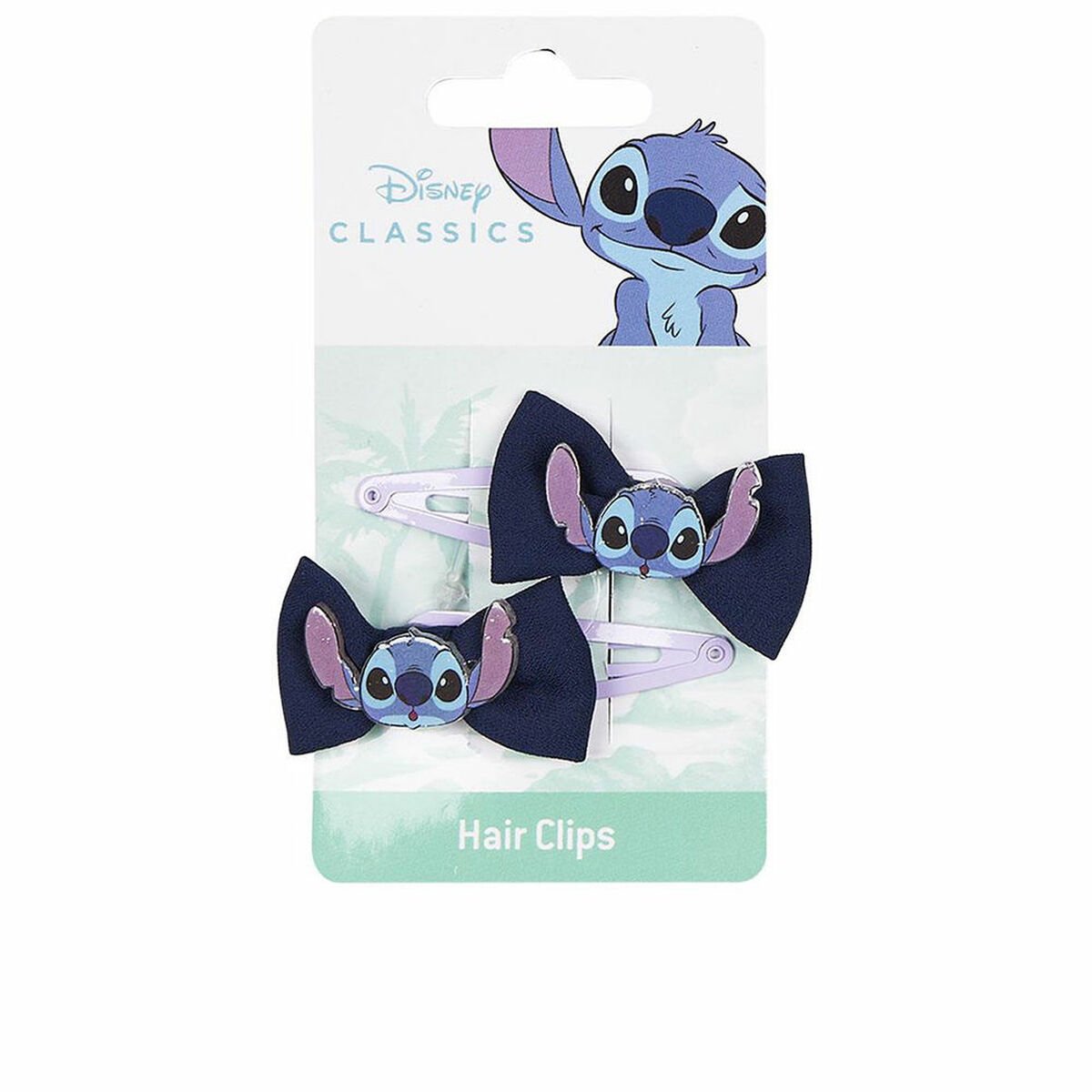Hair Clips Stitch Μωβ Μπλε Γραβάτα x2