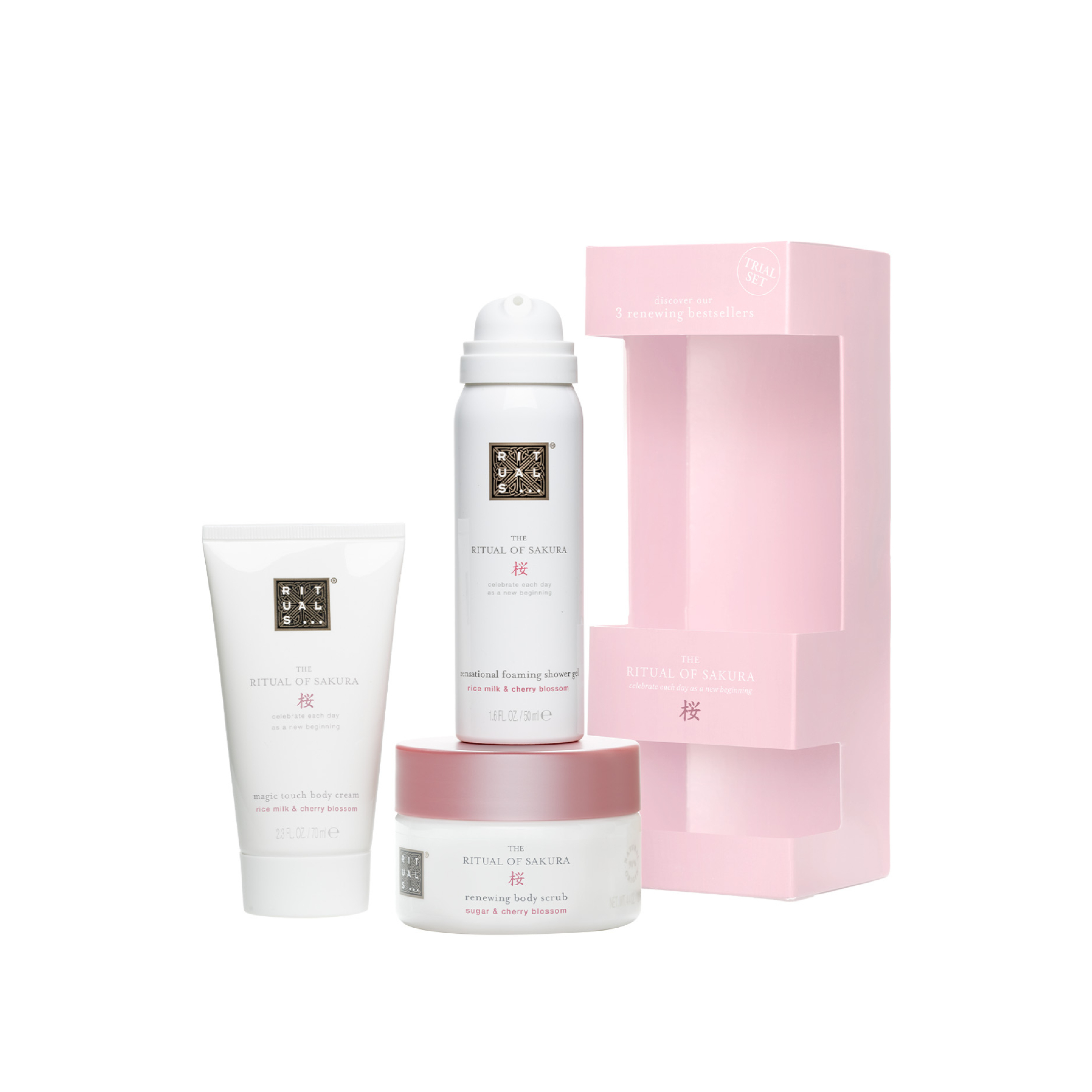 Rituals Sakura Set Body Cream 70ml/Body Scrub 125gr/Foaming Shower Gel 50ml  set x 245 ml