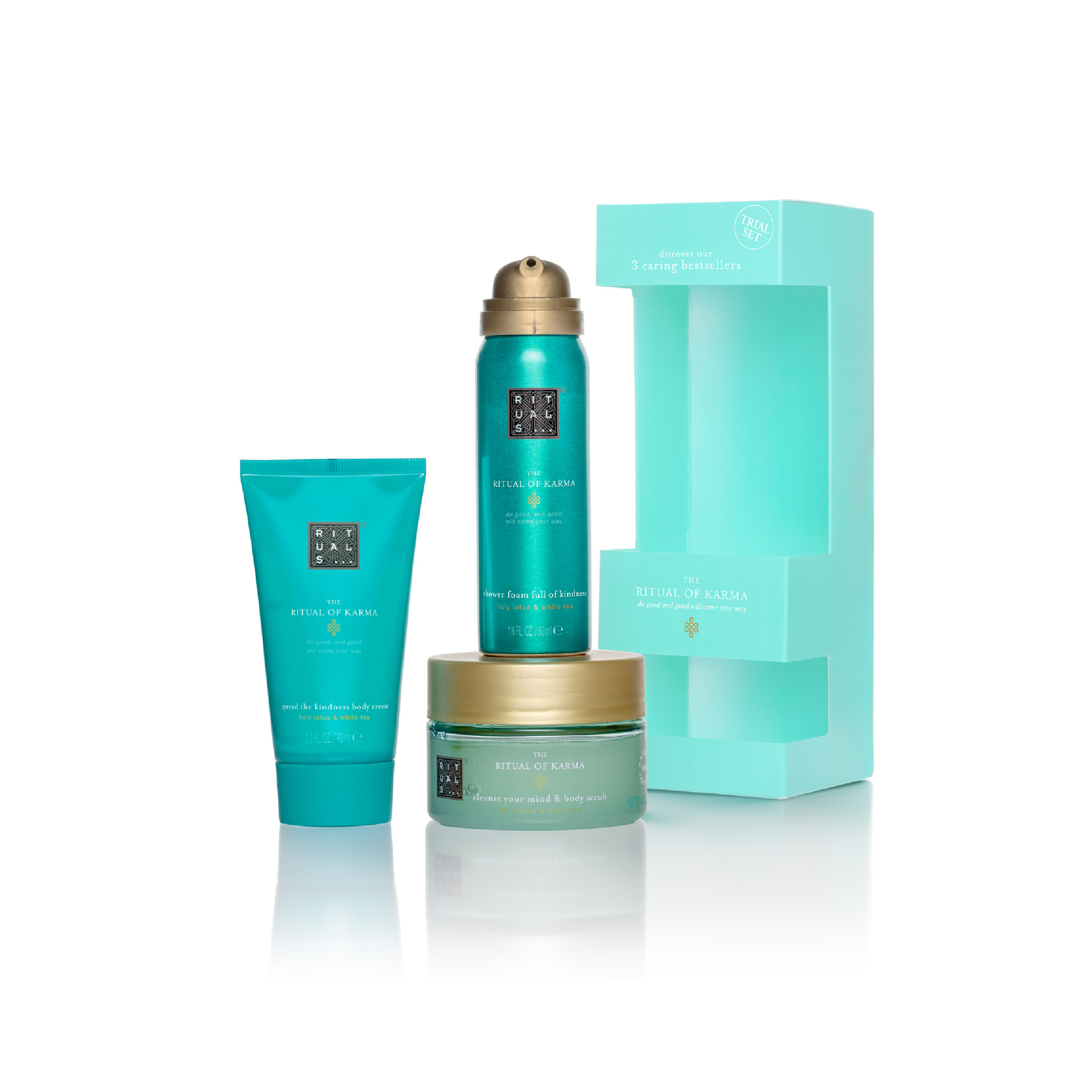 Rituals Karma Set Foaming Shower Gel 50ml/Body Cream 70ml/Body Peeling 125gr  set x 245 ml