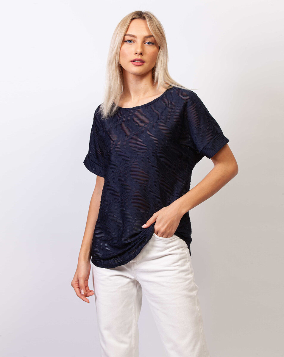 Μπλούζα με κοντό μανίκι και δέσιμο