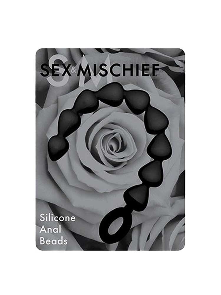 Silicone Anal Beads Black by Sportsheets