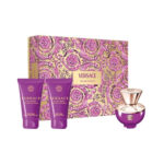 Versace Dylan Purple Giftset Edp Spray 50ml/Bath & Shower Gel 50ml/Body Lotion 50ml  set x 150 ml