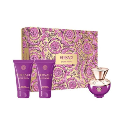 Versace Dylan Purple Giftset Edp Spray 50ml/Bath & Shower Gel 50ml/Body Lotion 50ml  set x 150 ml