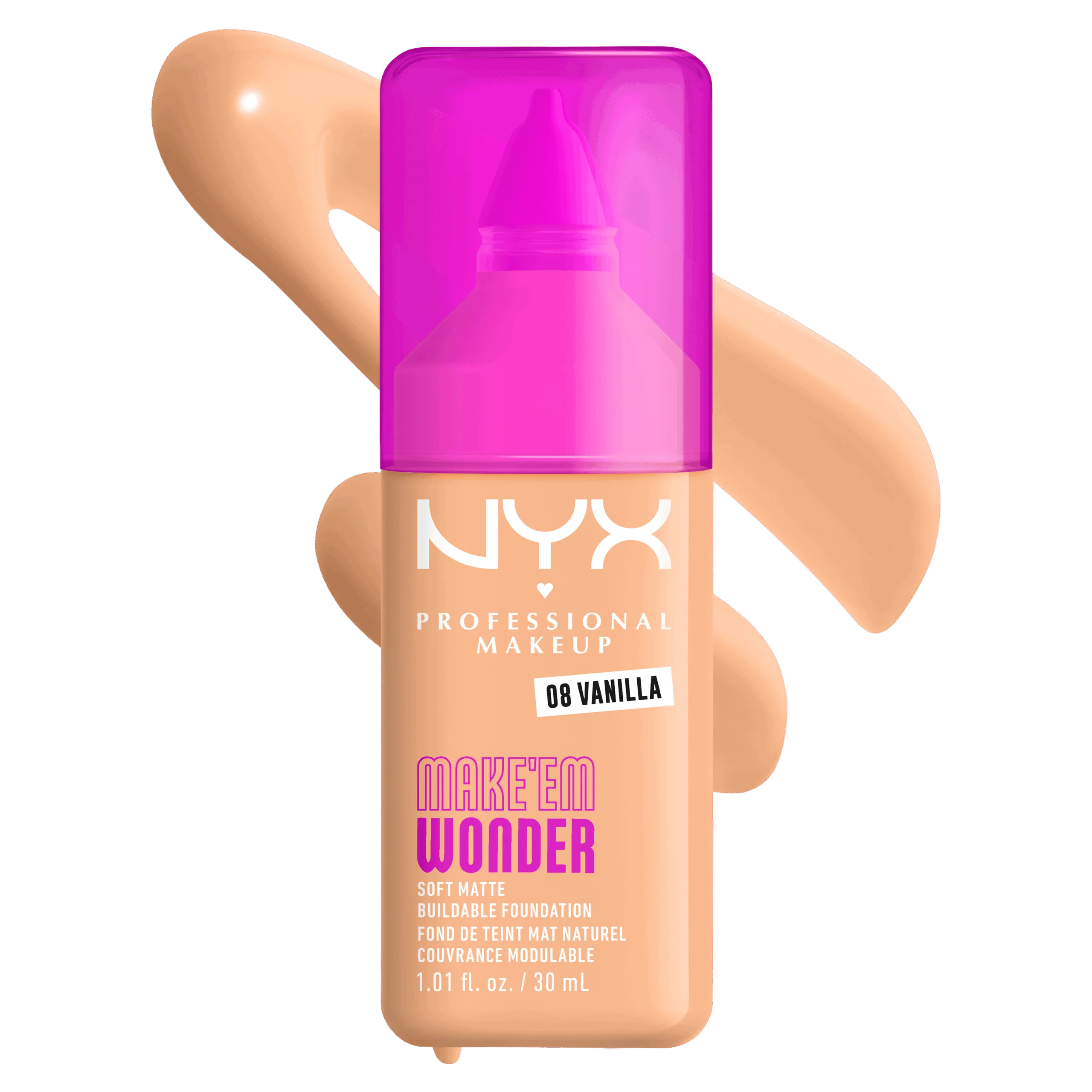 0800897275129.webp NYX PROFESSIONAL MAKE UP MAKE'EM WONDER foundation #02-Fair Porcelain 30 ml - Image 1
