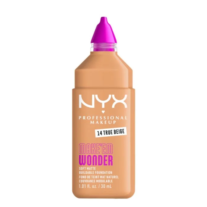 0800897275280.webp NYX PROFESSIONAL MAKE UP MAKE'EM WONDER foundation #14-True Beige 30 ml - Image 1