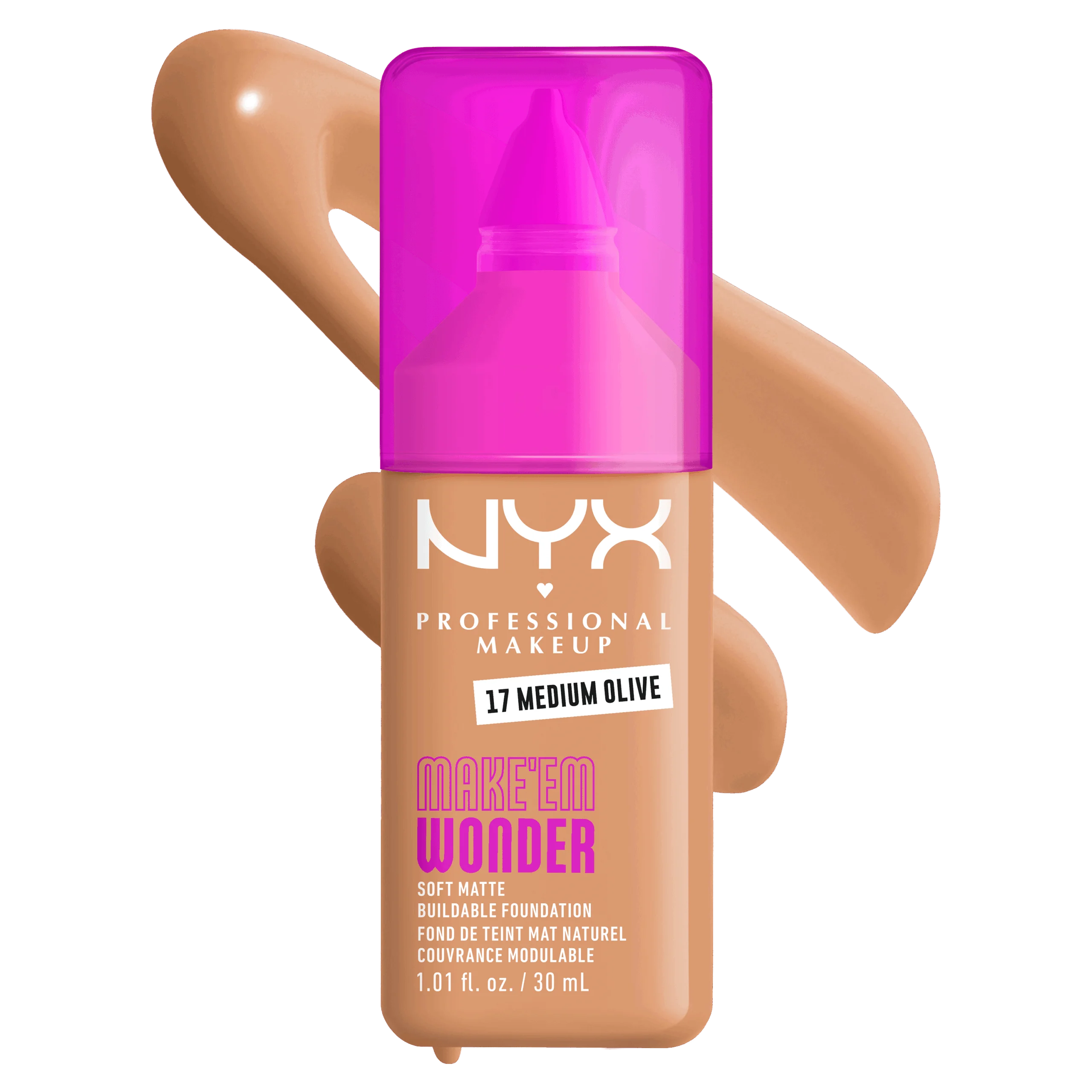 0800897275327.webp NYX PROFESSIONAL MAKE UP MAKE'EM WONDER foundation #17-Medium Olive 30 ml - Image 1