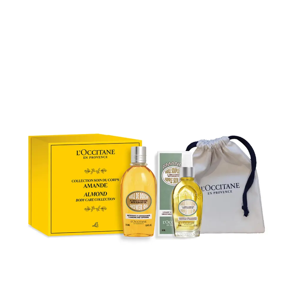 3253582079804.webp L'OCCITANE EN PROVENCE ALMOND CASE 3 pcs Shower oil 250 ml + Body oil 100 ml + Bag - Image 1