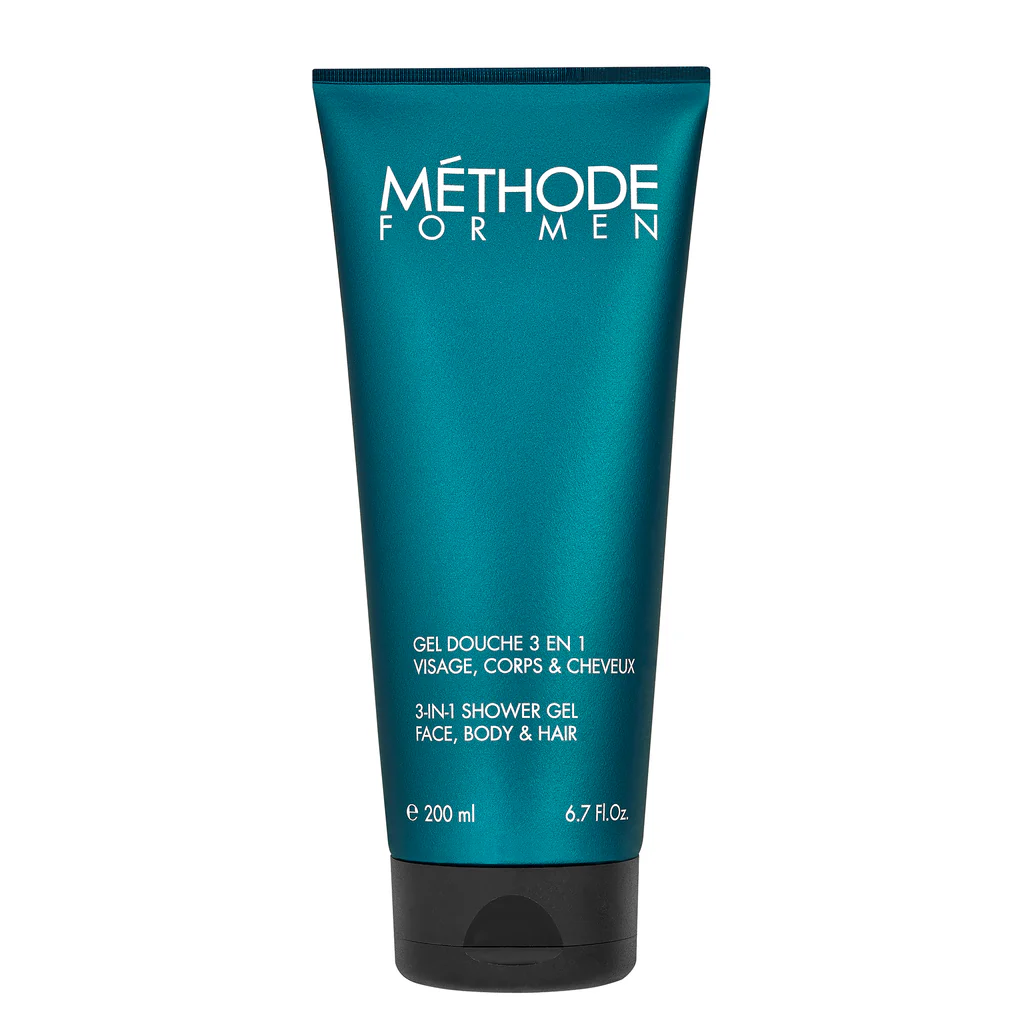 3355991007826.webp MÉTHODE JEANNE PIAUBERT MÉTHODE FOR MEN gel douche 3 n 1 visage, corps & cheveux 200 ml - Image 1